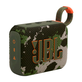 JBL Go 4 front view showing speaker and controls for powerful portable sound
