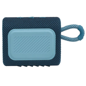 JBL Go 3 fabric texture close-up highlighting durable exterior benefit