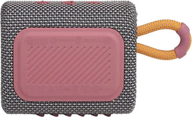 JBL Go 3 fabric texture closeup highlighting rugged exterior and durable outdoor protection