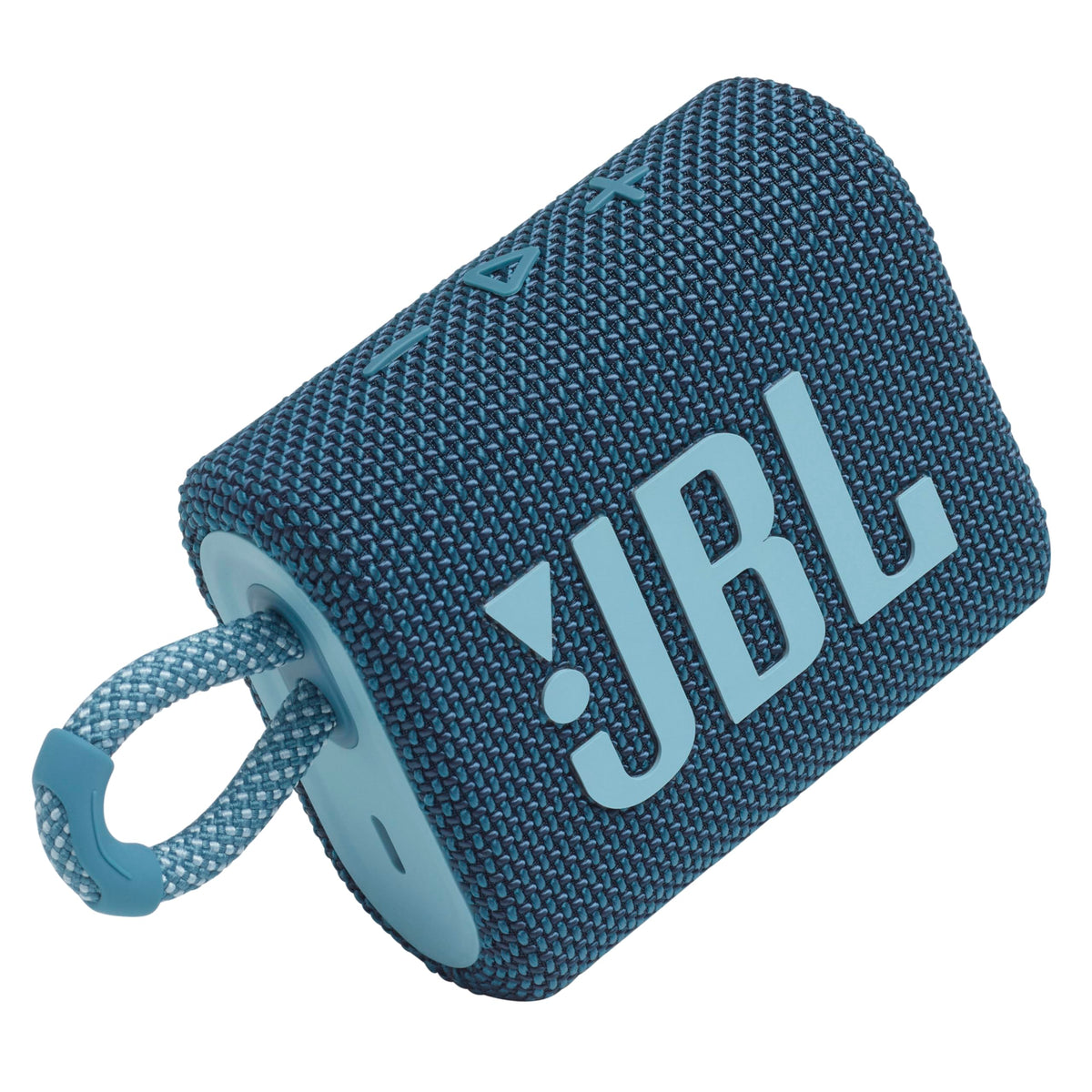 JBL Go 3 front view showing speaker grille and vibrant color for clear sound