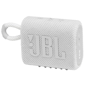 JBL Go 3 front view showing compact speaker and bold styling for portable audio