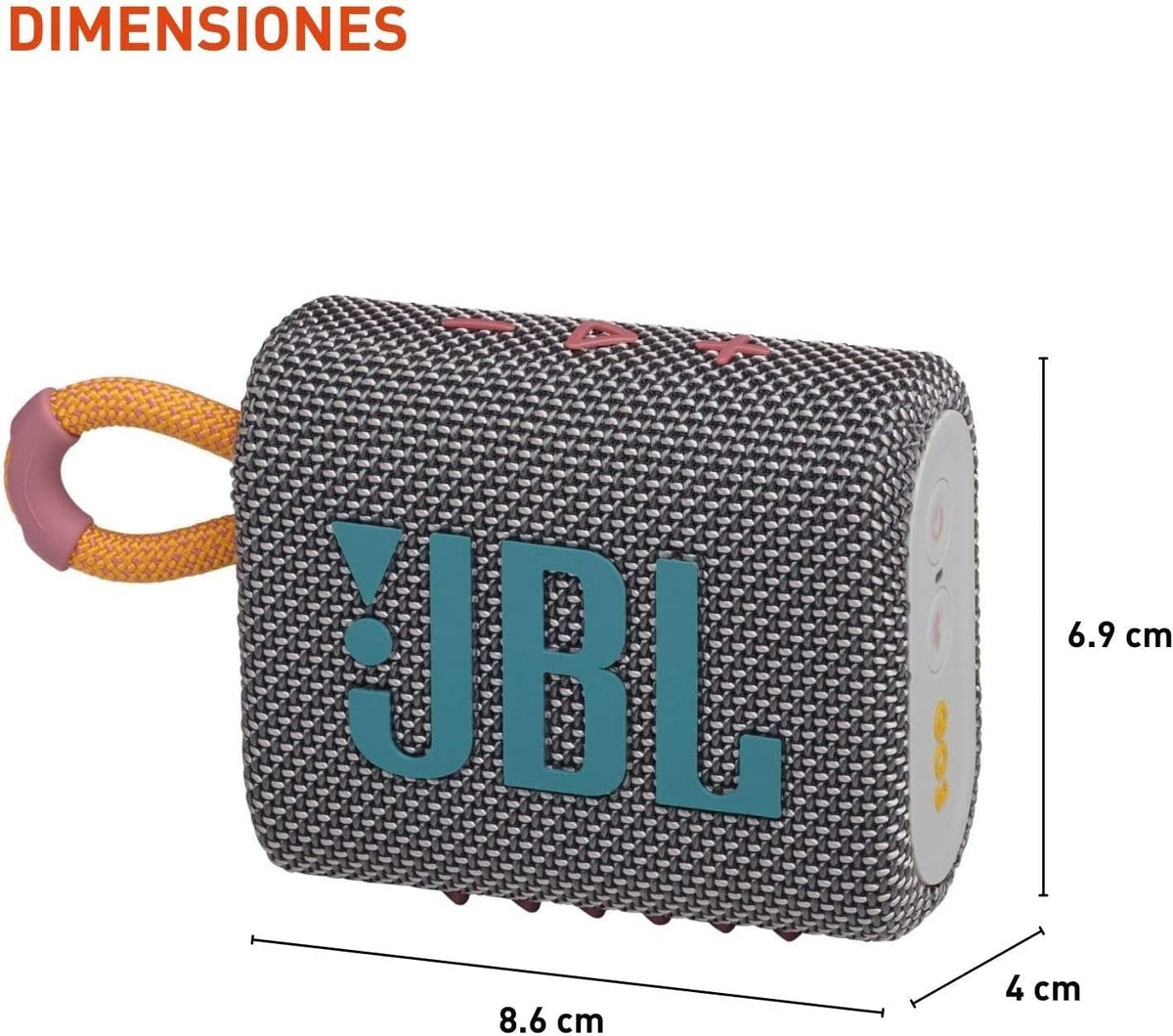 JBL Go 3 mounted on backpack demonstrating easy carry and hands-free portability