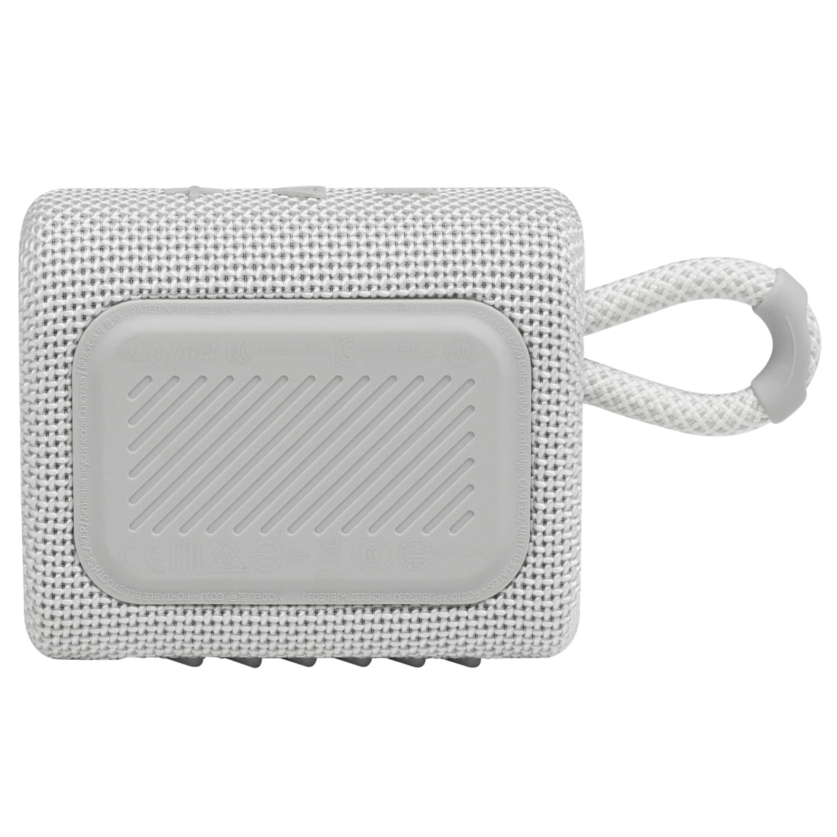 JBL Go 3 speaker grille detail showing driver design for clear JBL sound