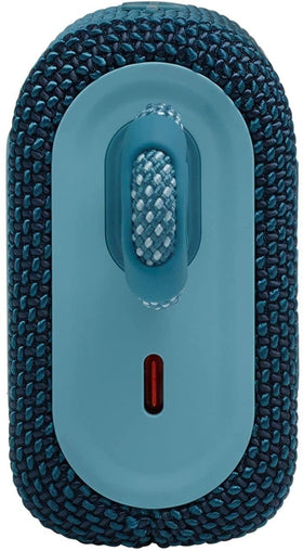 JBL Go 3 top controls close-up showing Bluetooth and play buttons for easy operation