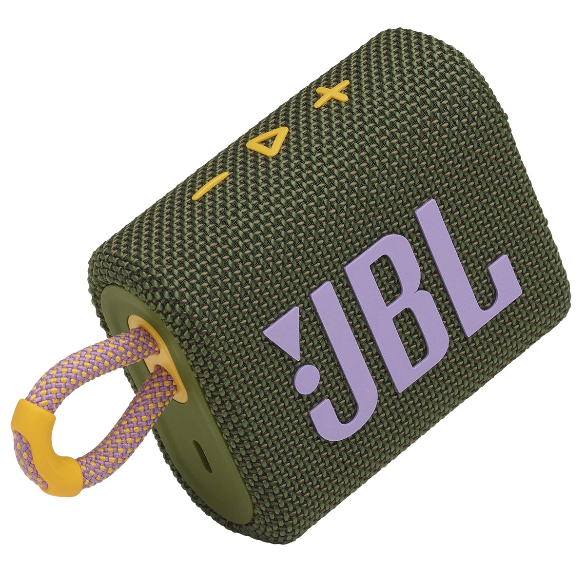 JBL Go 3 with water splashing illustrating IP67 waterproof protection for safe use