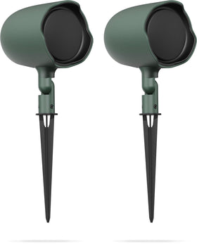 JBL GSF3GN waterproof outdoor speaker in green for durable outdoor listening.