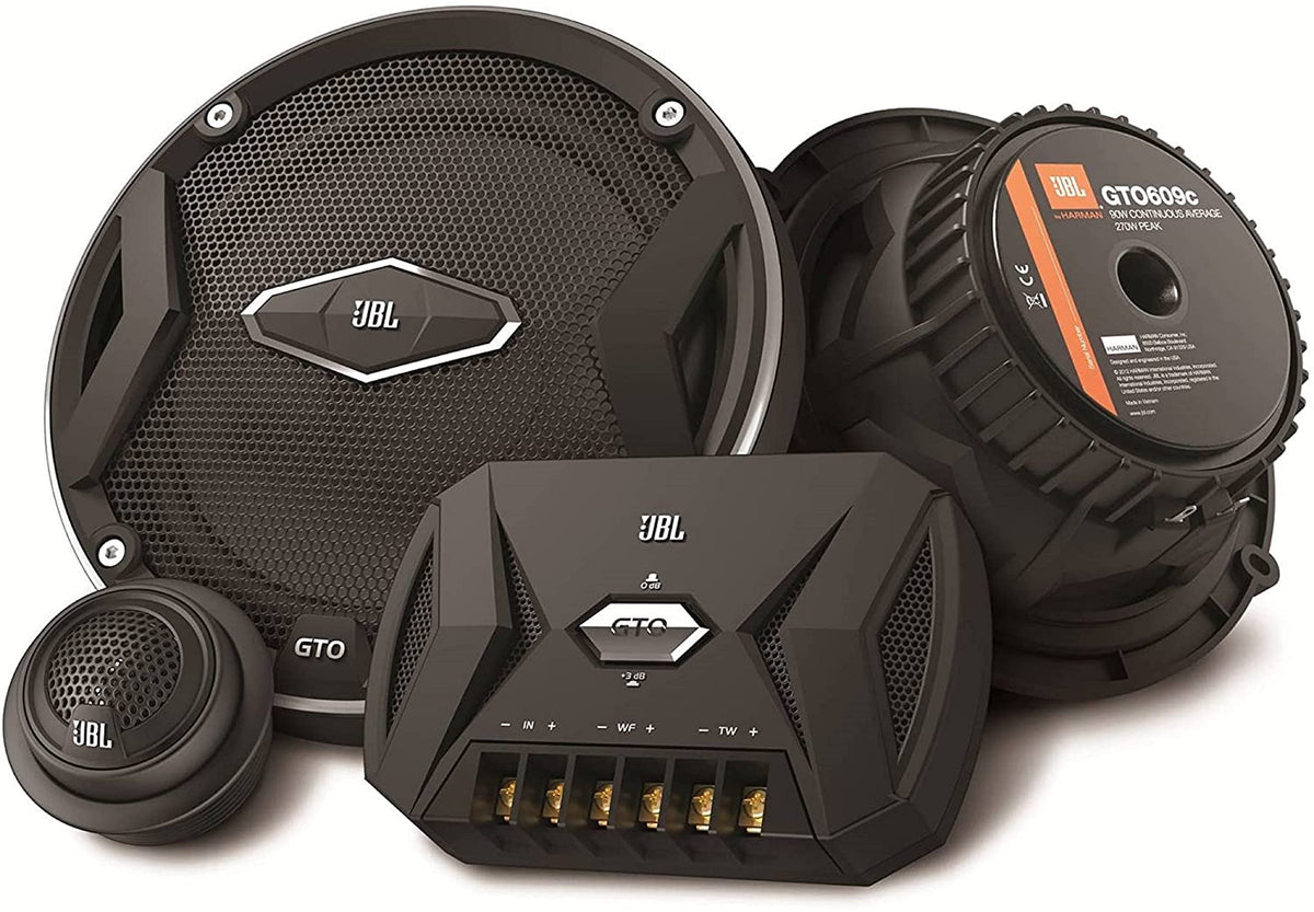 JBL GTO609C woofer cone demonstrating Plus One cone technology for deeper bass