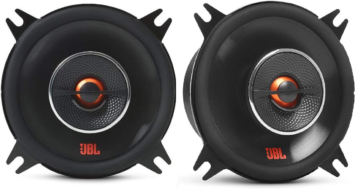 JBL GX402 4-inch coaxial speaker cone and tweeter delivering crisp highs.