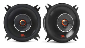 JBL GX428 front speaker view showing grille and design for improved clarity