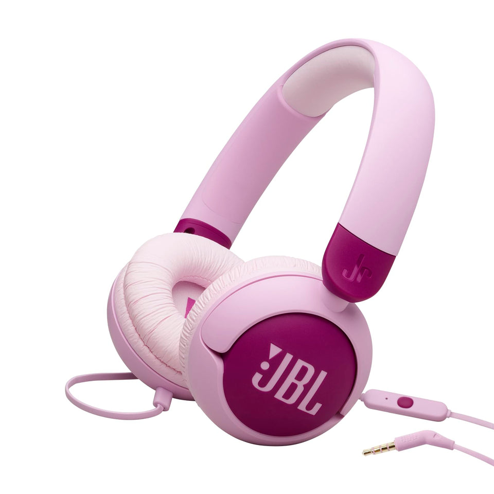 JBL Junior 320 overview in purple showing safe listening design