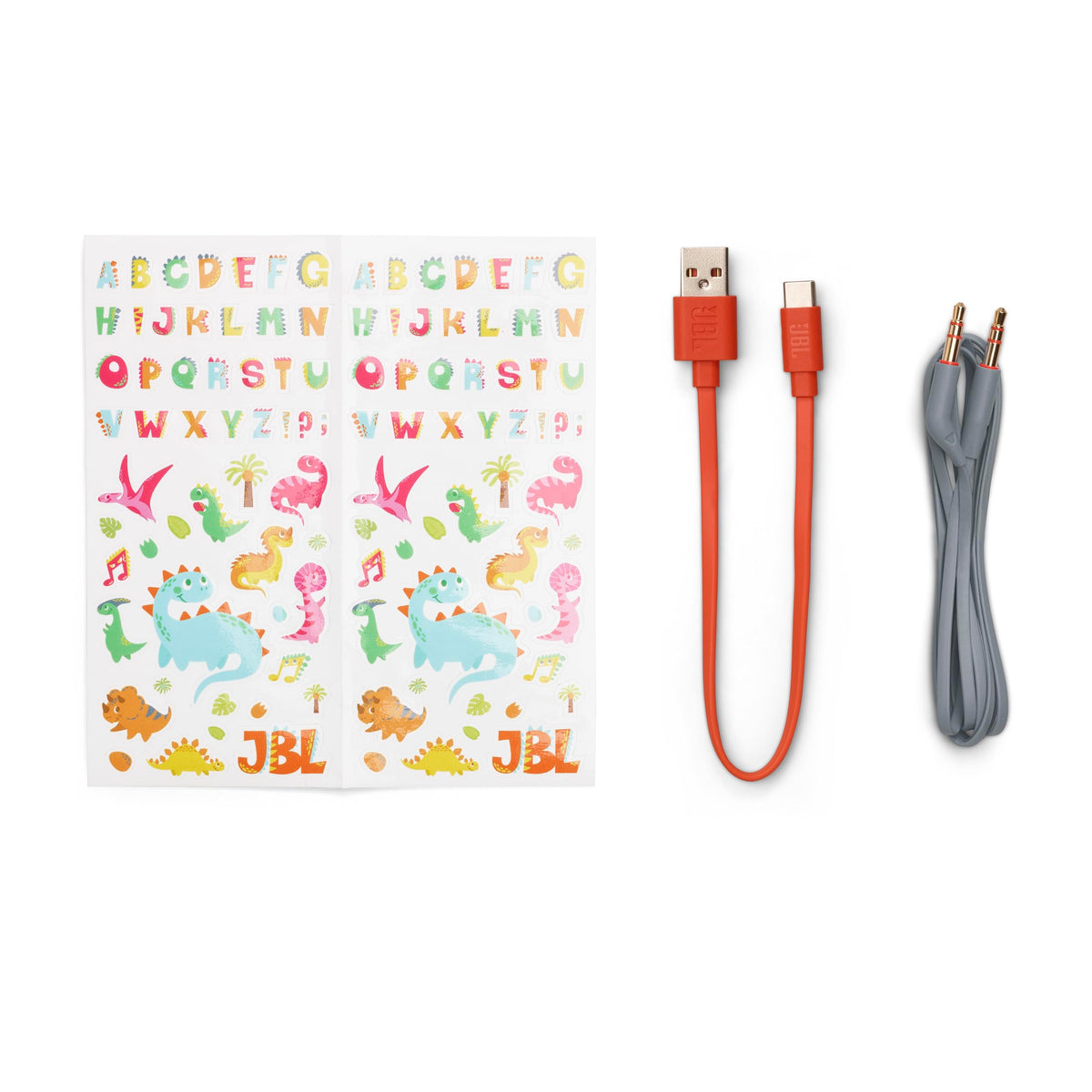Sticker set and white headphones for personalization of JBL Junior 470NC