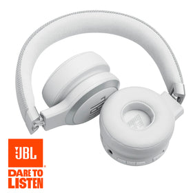 JBL Live 670NC white smart ambient mics enable environment awareness.