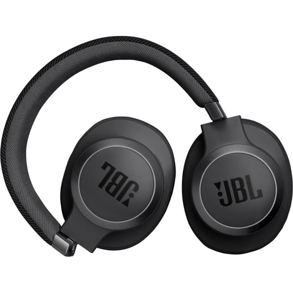 JBL Live 770NC renewed carrying pouch protects headphones while traveling.