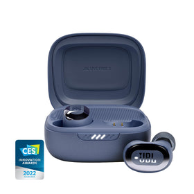 JBL Live Free 2 blue earbuds delivering immersive sound and compact styling
