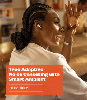 JBL Live Free 2 six-mic array enhances call clarity in busy environments