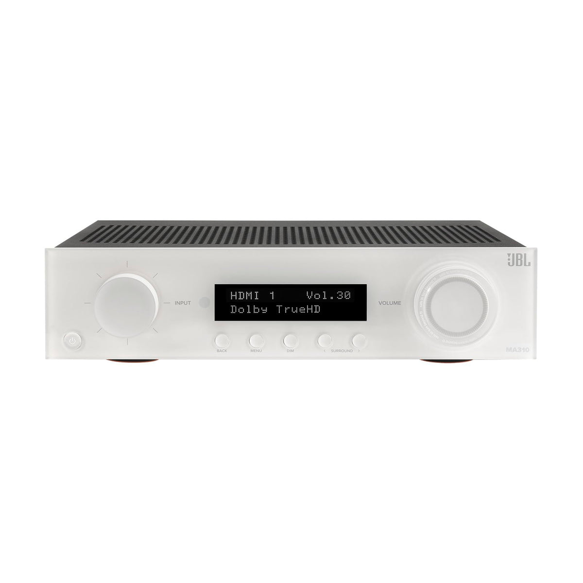JBL MA310 ARC area shows convenient TV return channel for seamless audio routing.
