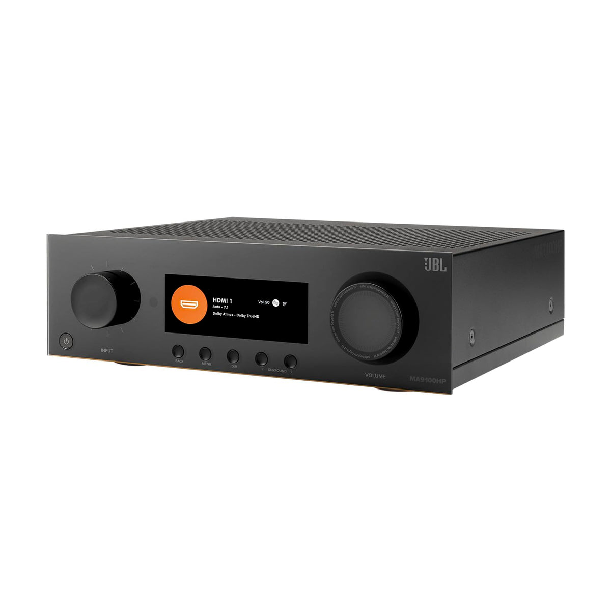JBL MA9100HP front panel with knobs and display for quick access