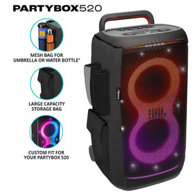JBL PartyBox 520 side view highlighting portable design