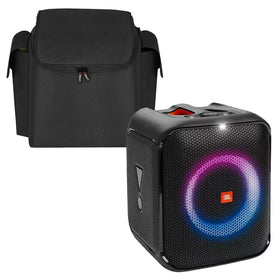 JBL PartyBox Encore Essential front view delivers bold bass for outdoor gatherings.