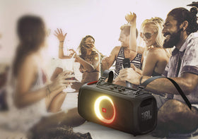 JBL PartyBox On-The-Go light pattern presets for mood.