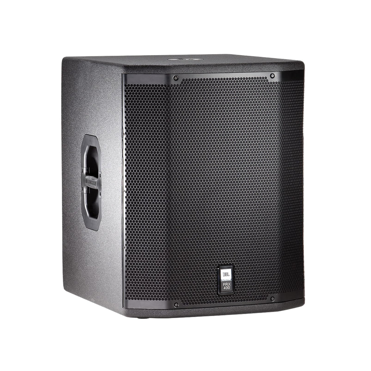 JBL PRX418S 18-inch subwoofer front view enhances deep bass for live performances