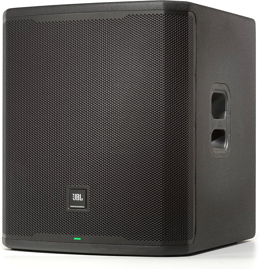 Close-up of DSP controls on JBL PRX918XLF for precise tuning