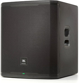 Close-up of DSP controls on JBL PRX918XLF for precise tuning