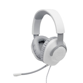 JBL Quantum 100 3.5 mm jack connection cable demonstrating universal compatibility