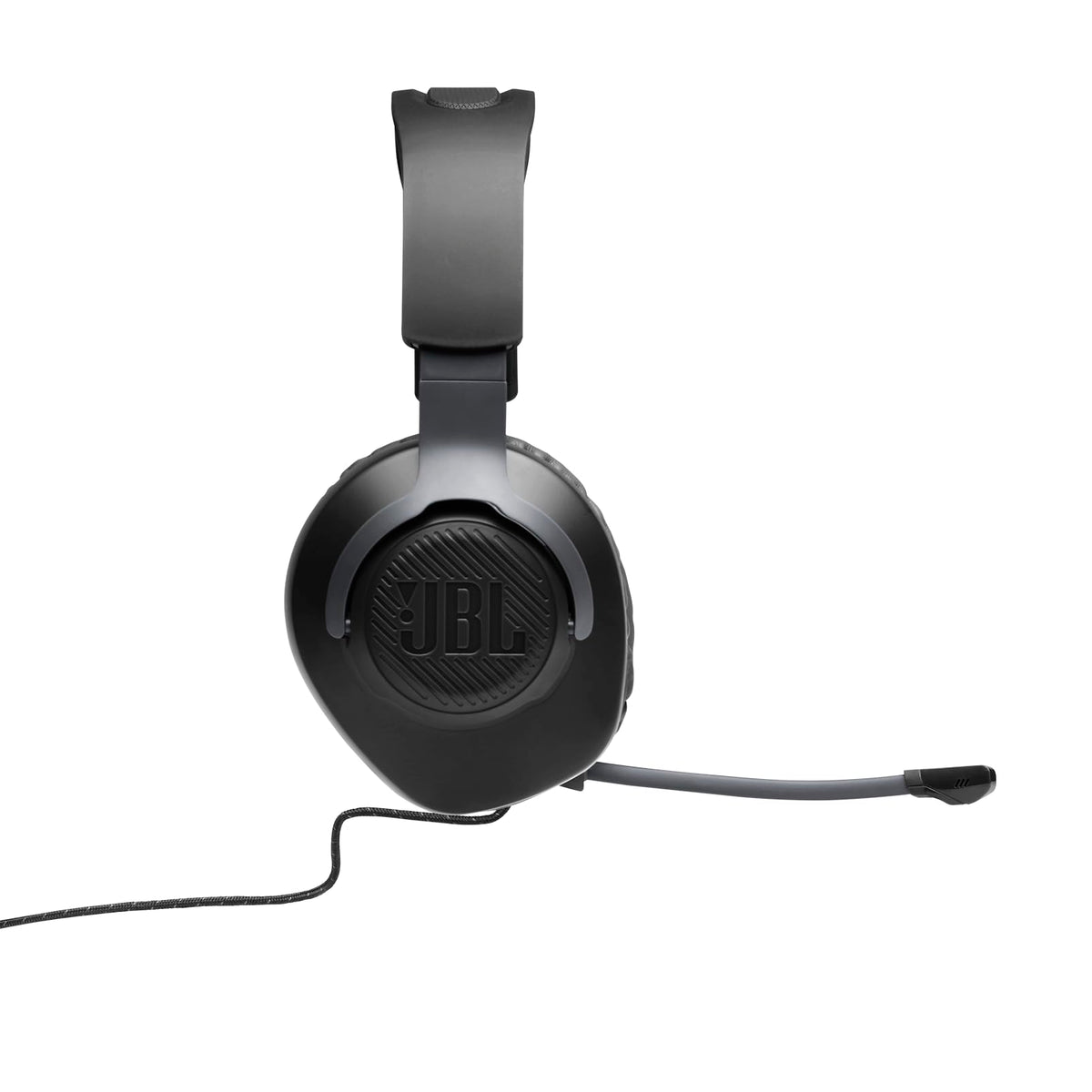 JBL Quantum 100 compatibility label close-up listing supported platforms benefit: multi-device use