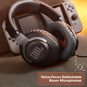JBL Quantum 100 detachable boom microphone showing voice clarity
