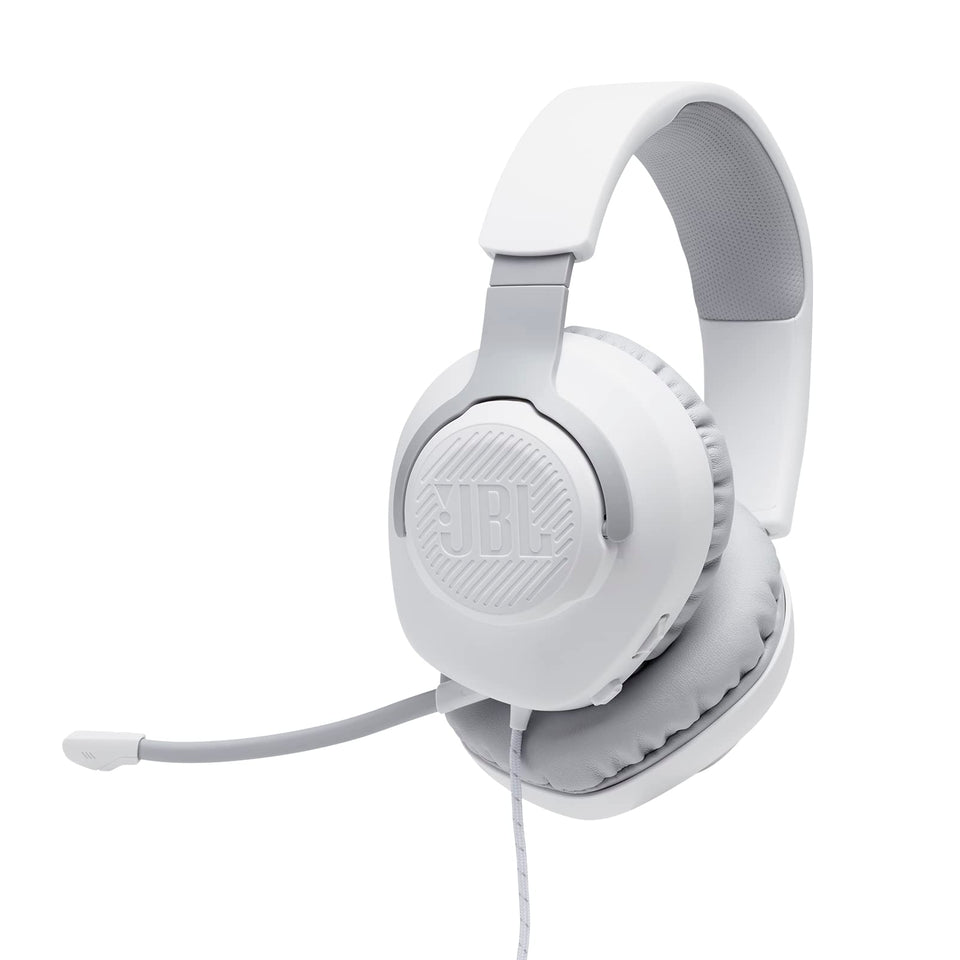 JBL Quantum 100 front view showing headset and clear gaming sound