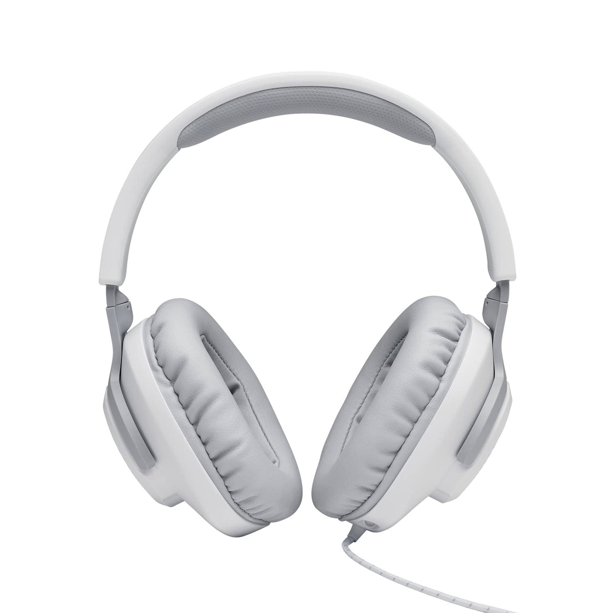 JBL Quantum 100 worn on head for scale and ergonomic fit benefit