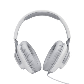 JBL Quantum 100 worn on head for scale and ergonomic fit benefit