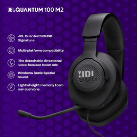 JBL Quantum 100M2 fabric texture close-up illustrating breathable material that reduces heat