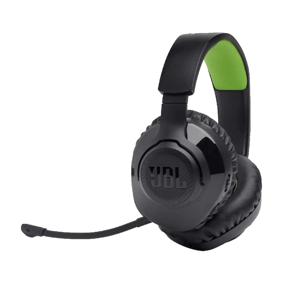 JBL Quantum 360X headset front view highlighting immersive gaming design