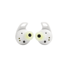JBL Reflect Aero white design highlights sleek, comfortable styling.
