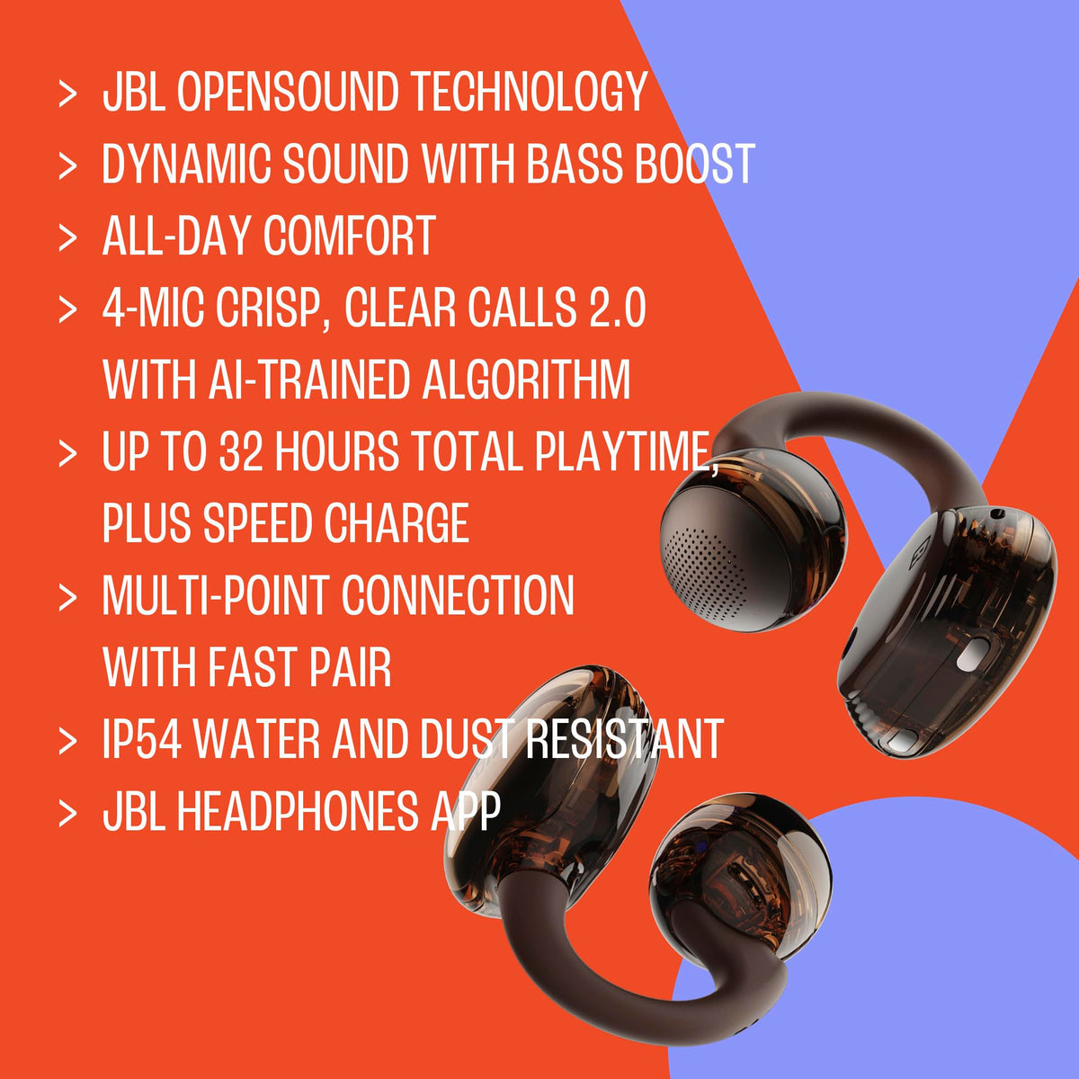 JBL Soundgear Clips all-day-comfort surface material for extended wear.