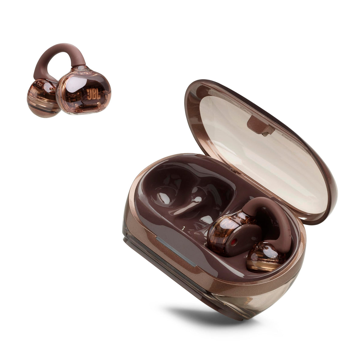 JBL Soundgear Clips open-ear design enhances ambient awareness while listening.