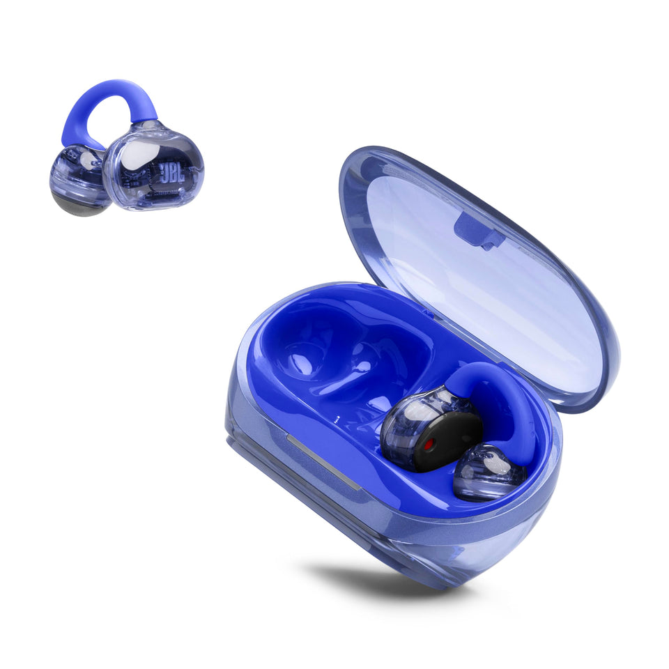 JBL Soundgear Clips open-ear technology enhances awareness while delivering immersive sound.