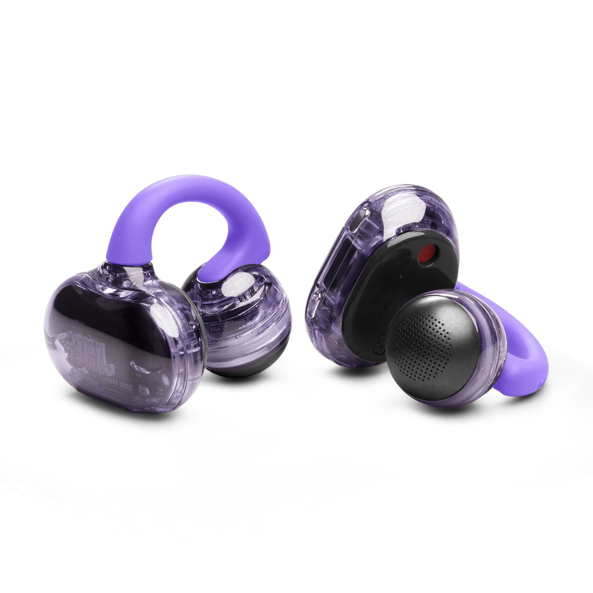 SonicArc bass enhancement on JBL Soundgear Clips illustrating private listening with strong low end