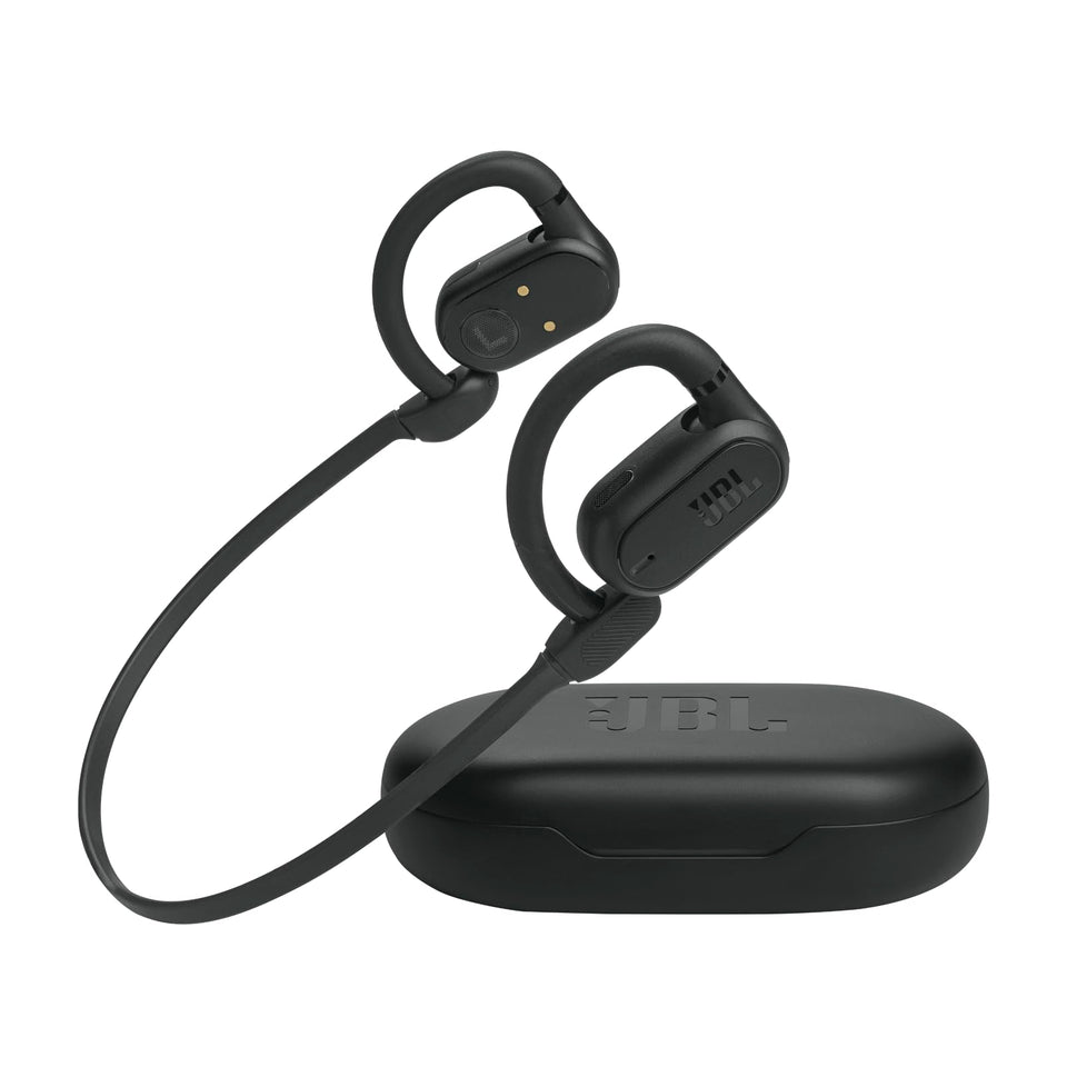 JBL SoundGear Sense open-ear design contours the ear for comfort and awareness.