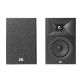 JBL Stage 2 240B side view highlights compact bookshelf design for small spaces.