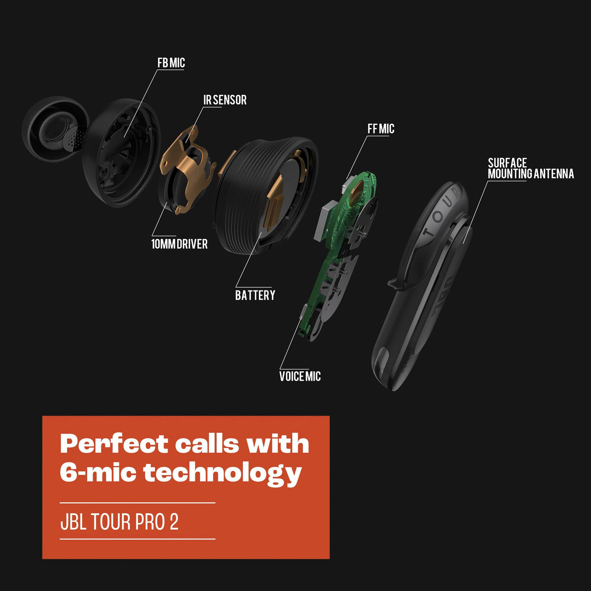 JBL Tour Pro 2 smart ambient keeps you aware of surroundings while listening.