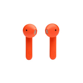 JBL Tune 225TWS Ghost Edition charging case in ghost orange for easy recharges