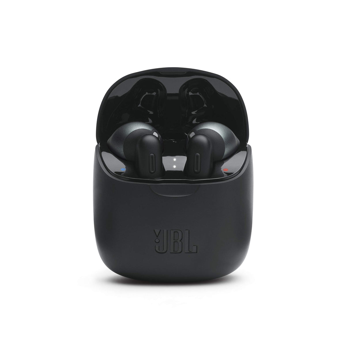 JBL earbuds worn in ear demonstrating secure fit and clear call convenience