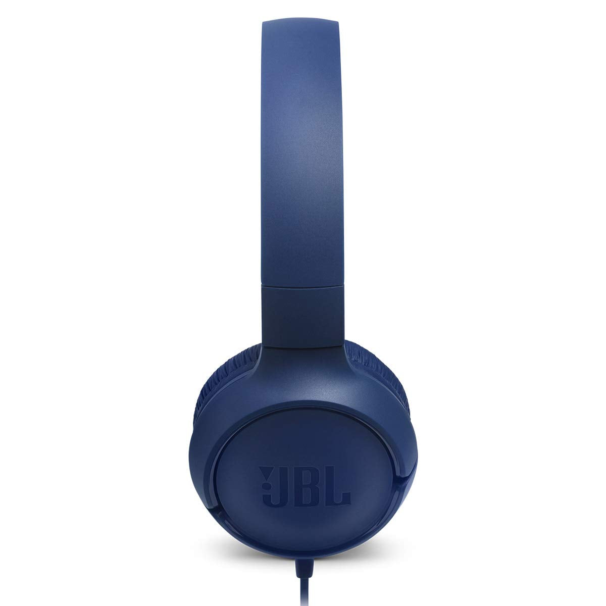 JBL Tune 500 earcup closeup highlighting soft cushion comfort for long wear