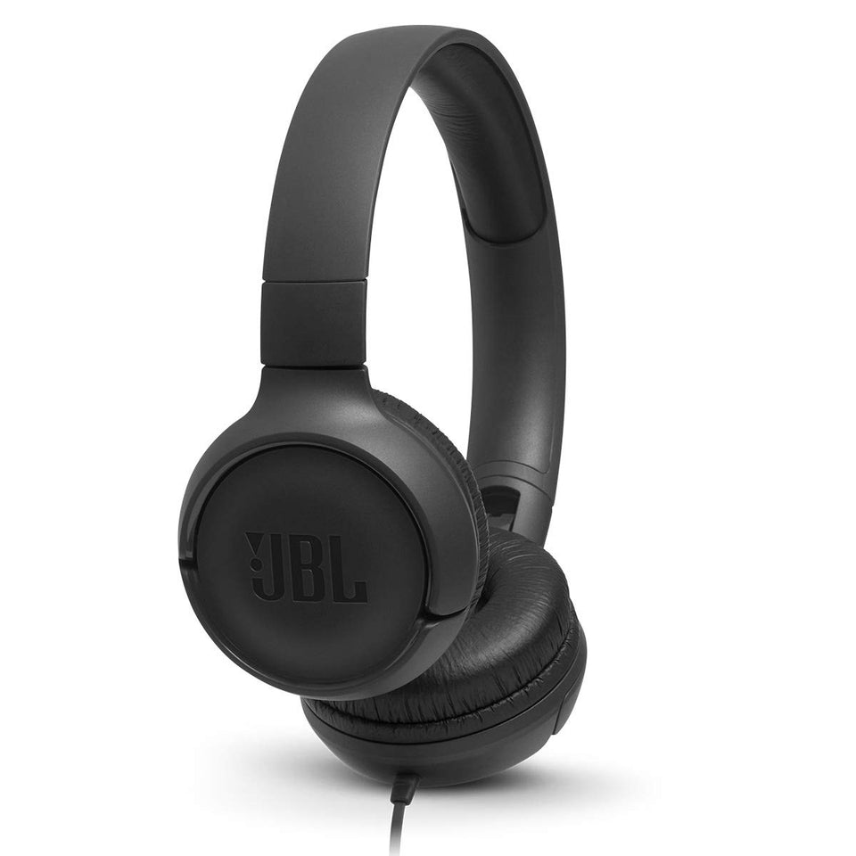 JBL Tune 500 front view showing on-ear design and padded headband for comfort