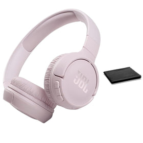 JBL Tune 510BT front view in rose showing sleek design and strong bass