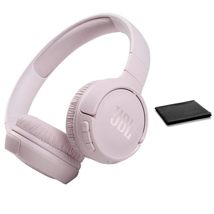 JBL Tune 510BT front view in rose showing sleek design and strong bass