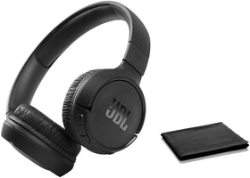 JBL Tune 510BT front view showing sleek black finish and compact design for portability